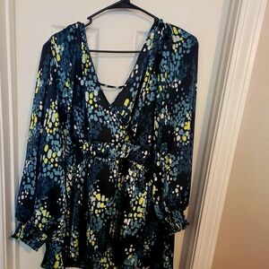 Stylish Women's Blue and Green Top